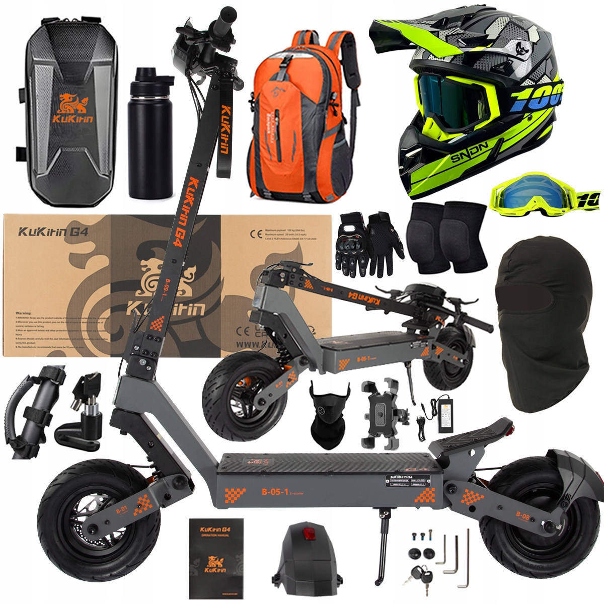KuKirin G4 Skládací elektrická vozidla 2000W 70KM/H 60V 20Ah 75km Dárek