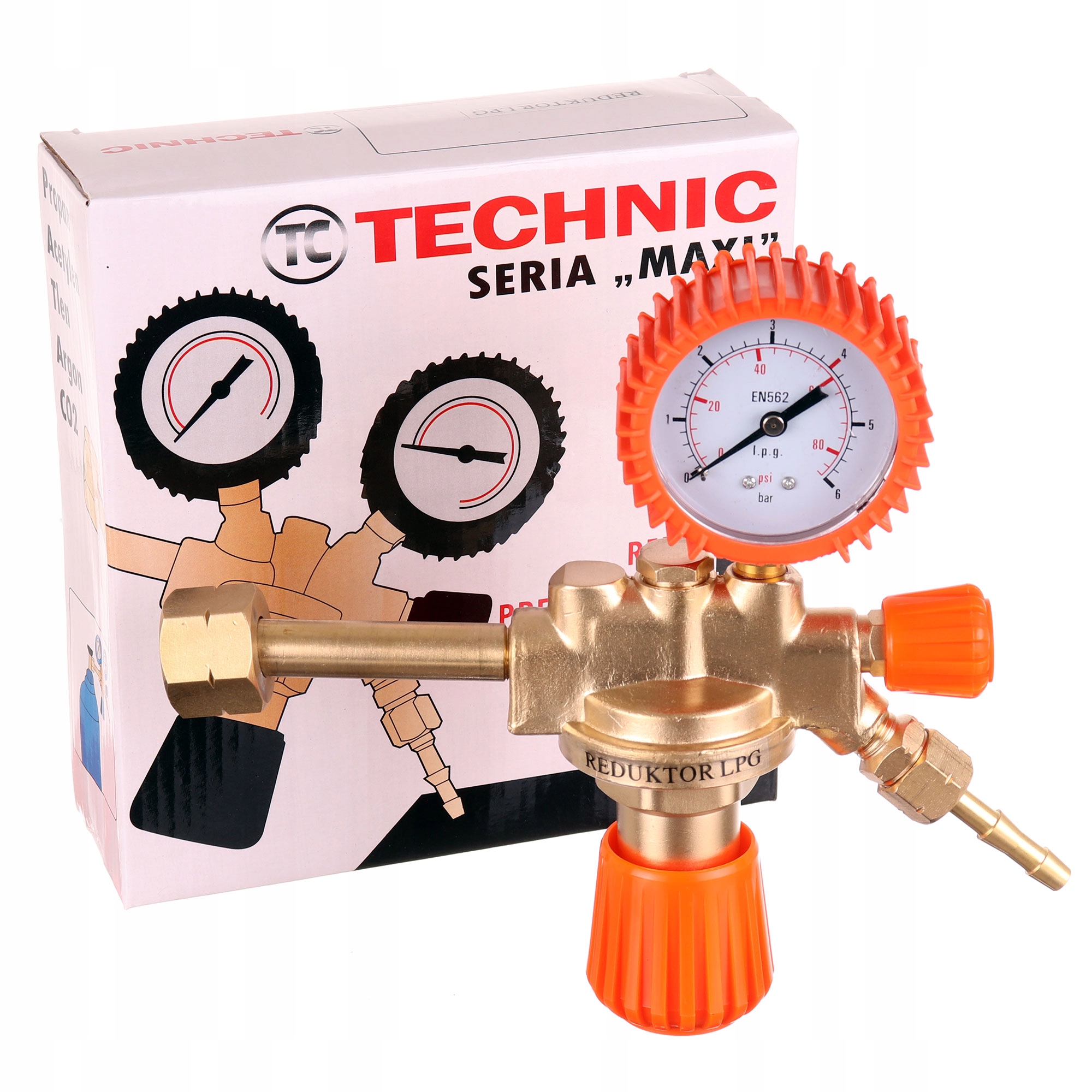 Reduktor Pro Propanovou Láhev Na Plyn S Manometrem Pro 11 Kg Mosaznou Láhev