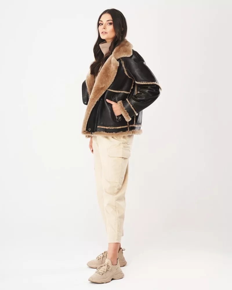 Kożuch damski Selena 3XL Długość do bioder