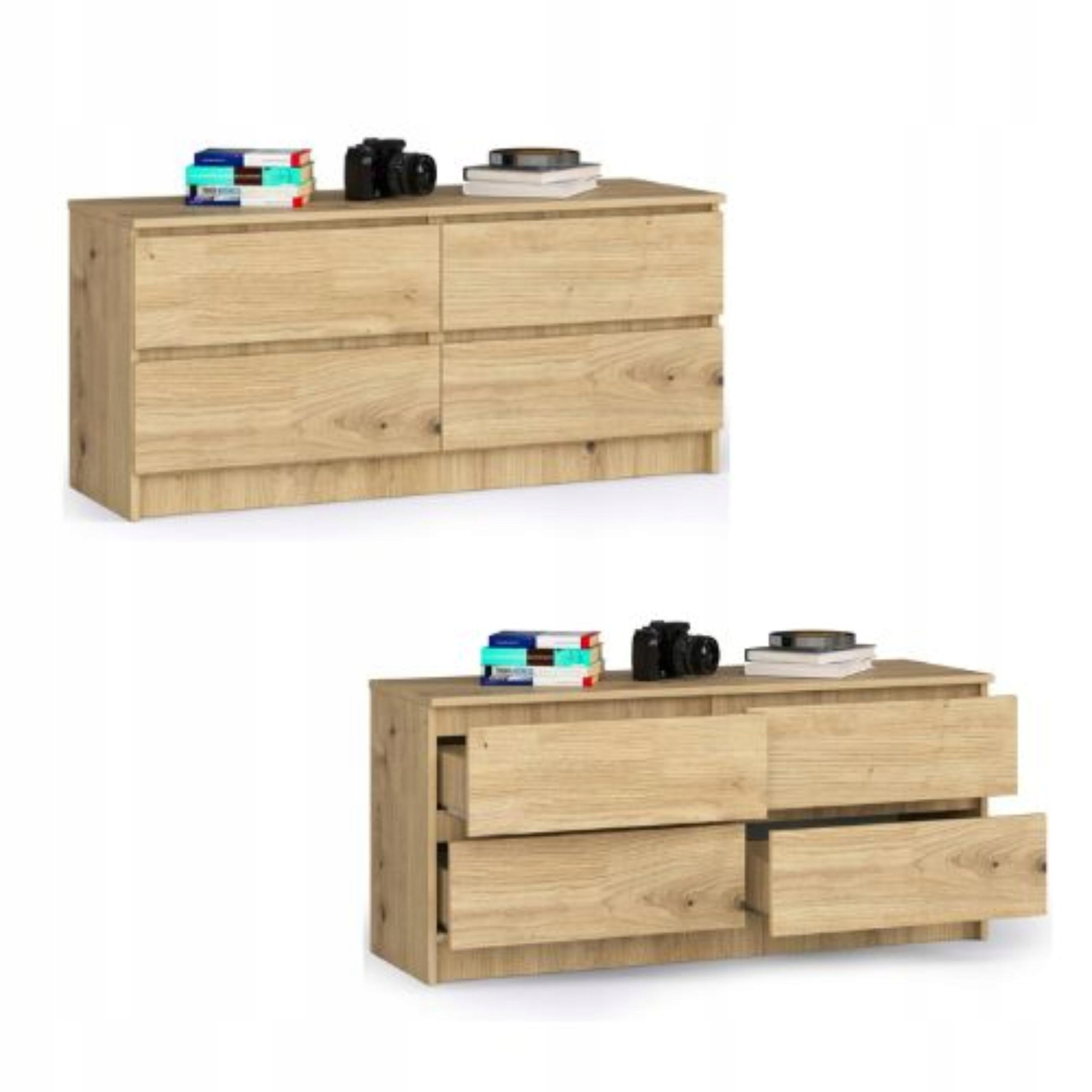 Komoda, skrinka K120 4, zásuvky, dub artisan Akd