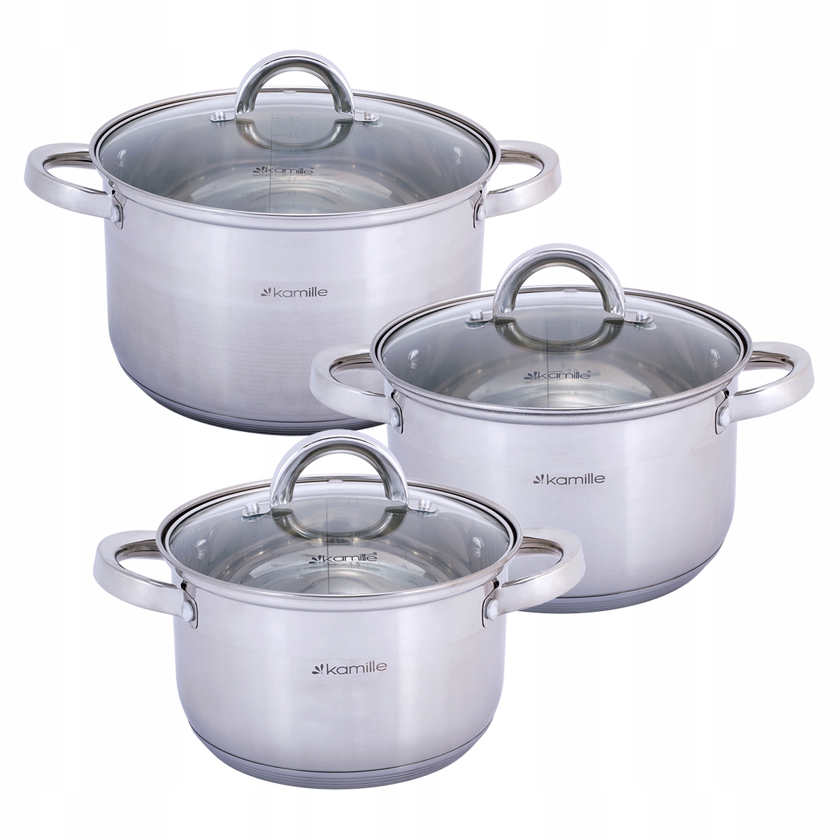 Zestaw garnków Kamille stal nierdzewna 6 el. Linia Kamille