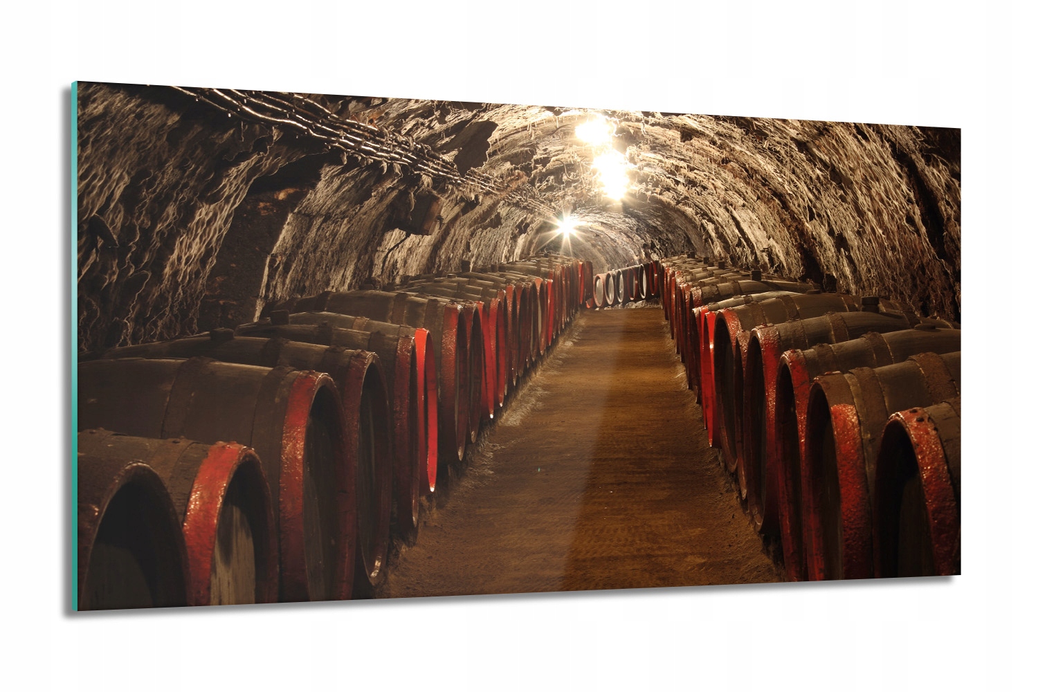 Pivnica na víno, sudy, sklenené foto, moderné 100x60