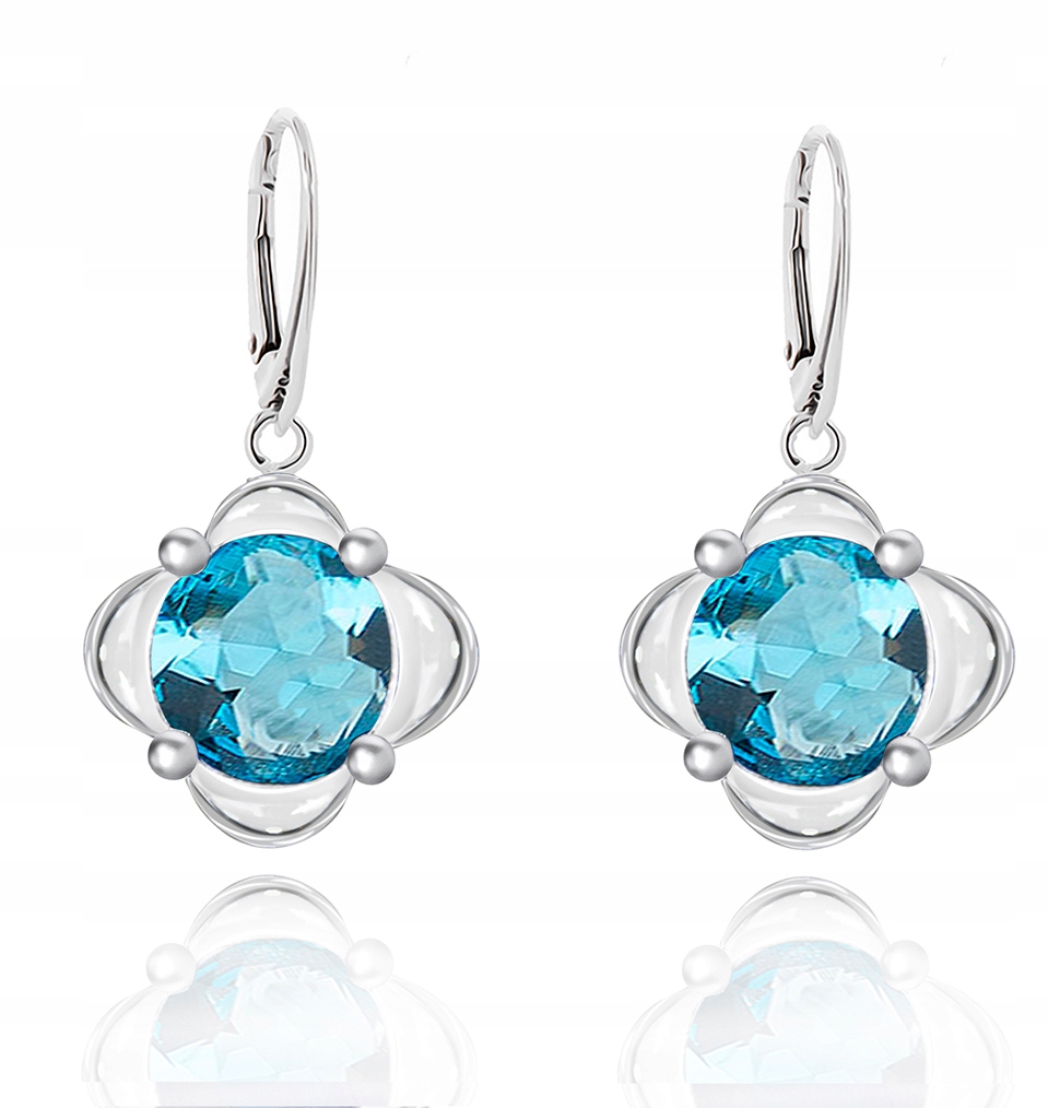 

Srebrne Kolczyki Niebieskie Cyrkonie Ang.zapięcie