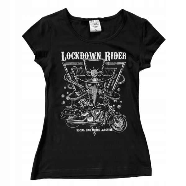 KOSZULKA T-SHIRT DAMSKA LOCKDOWN RIDER BAWEŁNA r.M