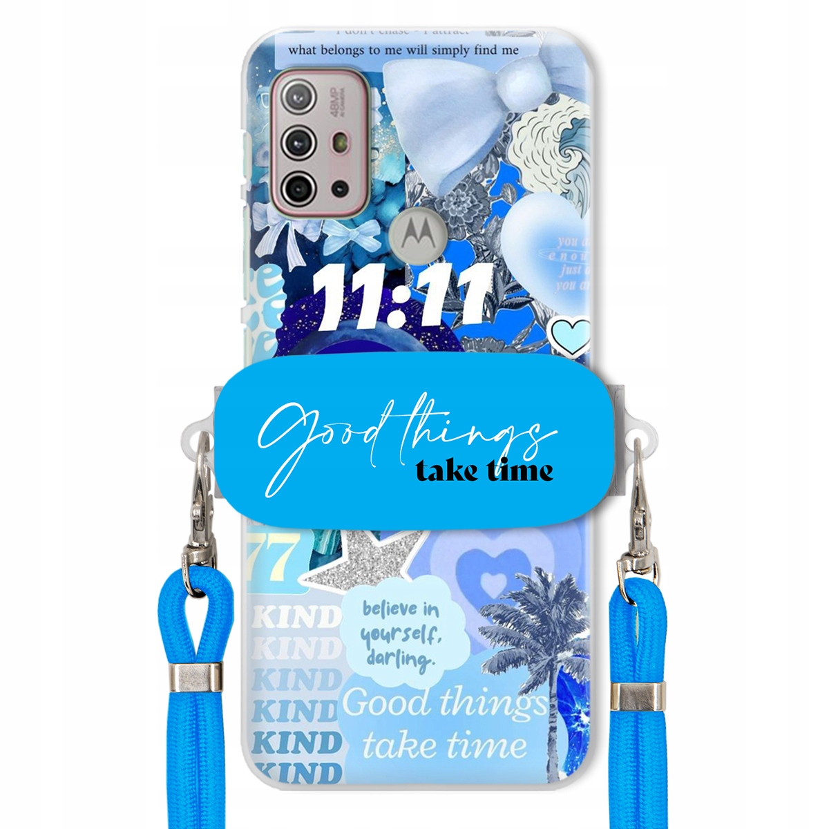 Puzdro pre Motorola G10 Držiak na vodítko Crossbody Good Things Take Time Lata