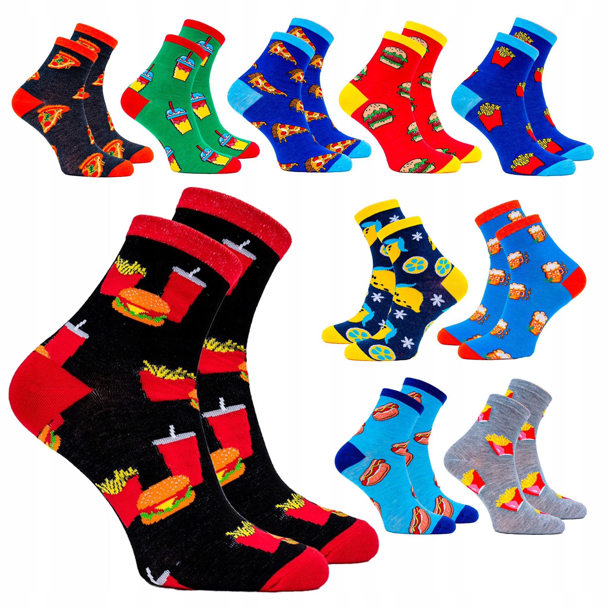 10x KOLOROWE SKARPETY DAMSKIE CIEPŁE DŁUGIE