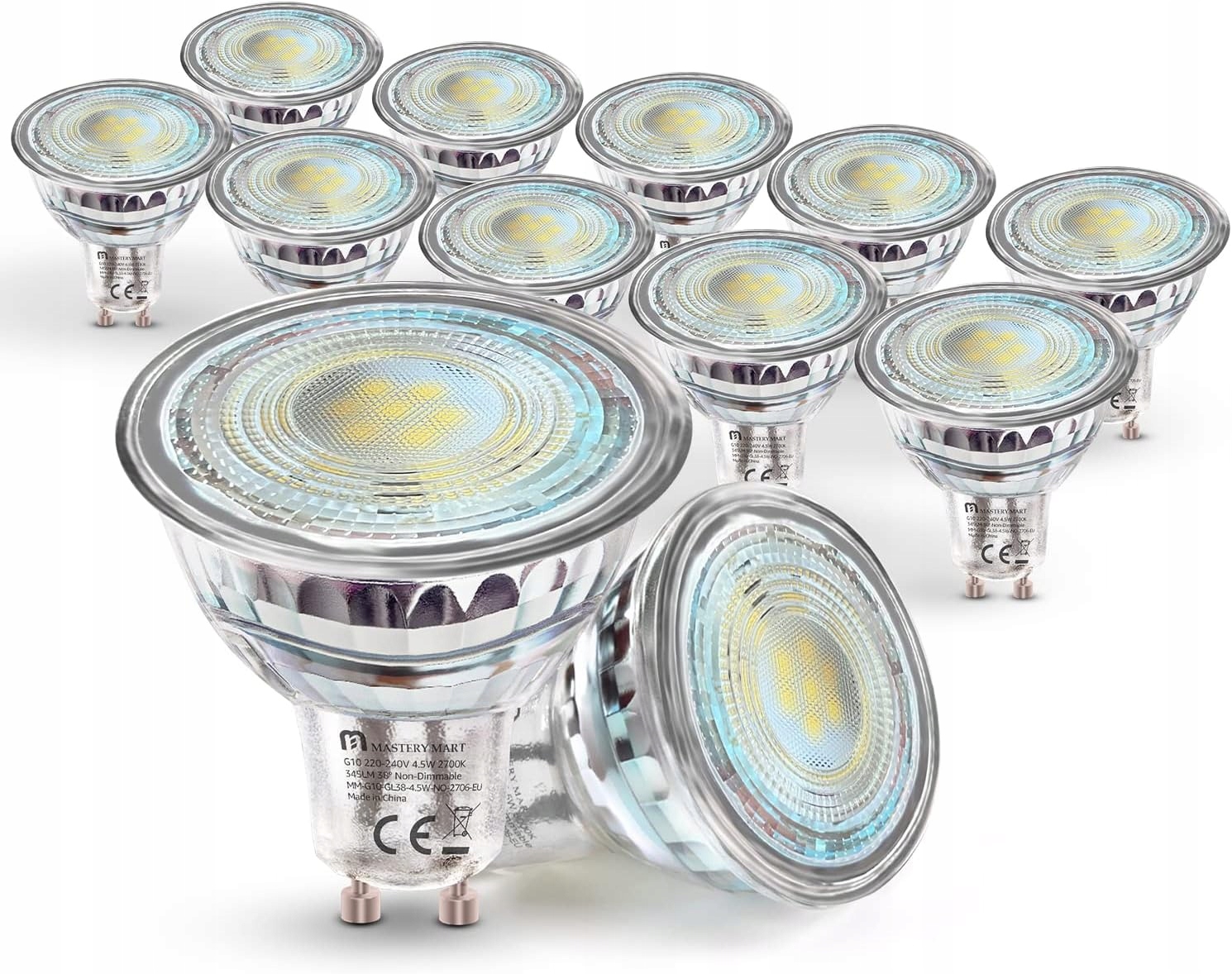 10x Led Žárovka GU10 PAR16 4,5W=50W 2700K 345lm Teplá Bílá