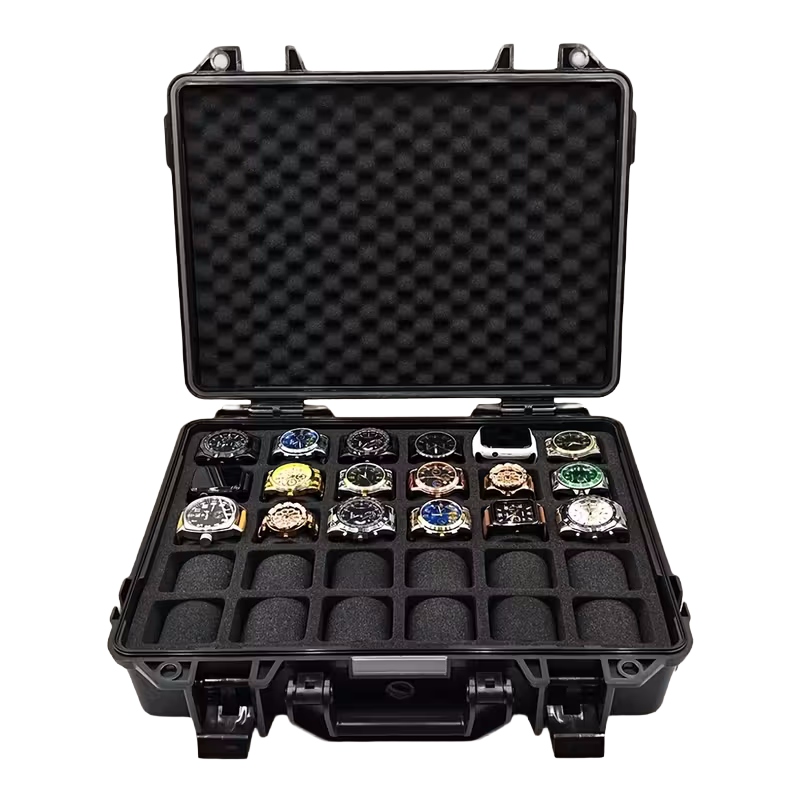 Luxusní kufřík na hodinky, černý, 30 míst