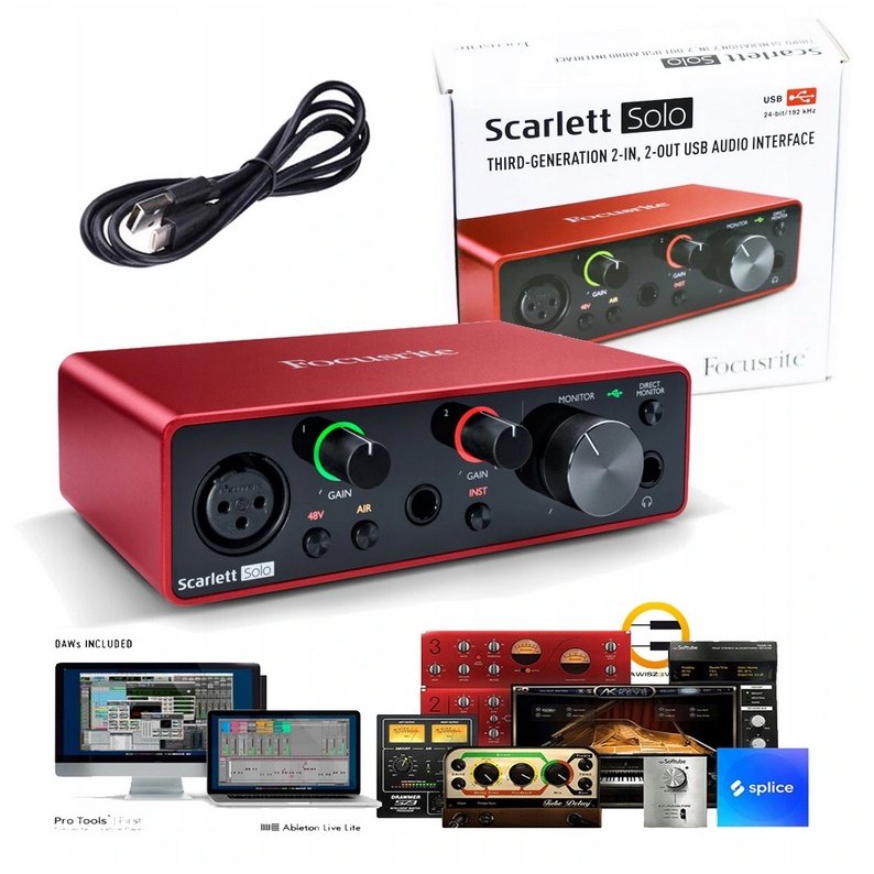 Audio rozhraní Focusrite Scarlett Solo 3rd Gen Usb Xlr Jack 6,3 mm