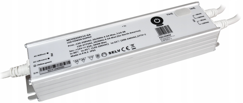 Zasilacz Stałonapięciowy Prądowy Regulowany Led 12V 264W Pfc IP65 Pos Power