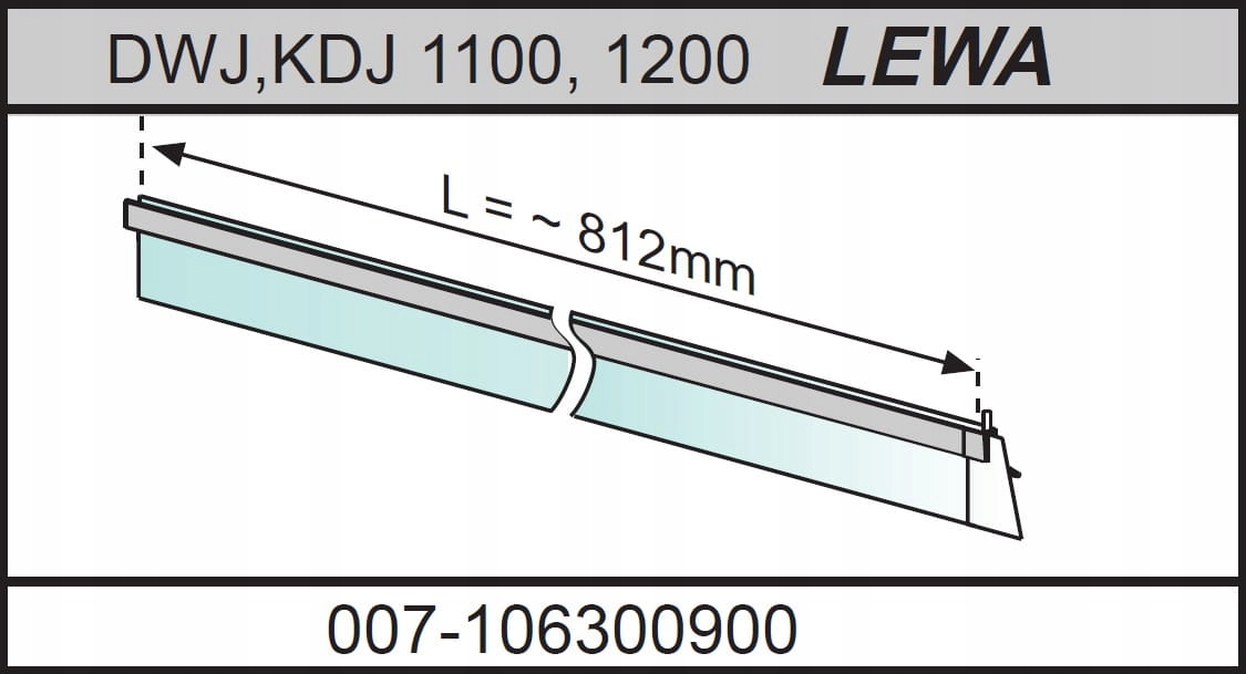 

Radaway Uszczelka dolna, drzwi, 007-106300900 lewa