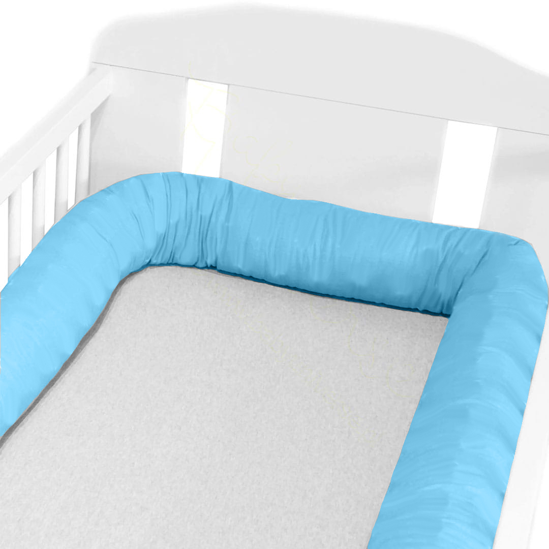 OCHRANIACZ DO ŁÓŻECZKA WAŁEK PODUSZKA 200 CM - niebieski