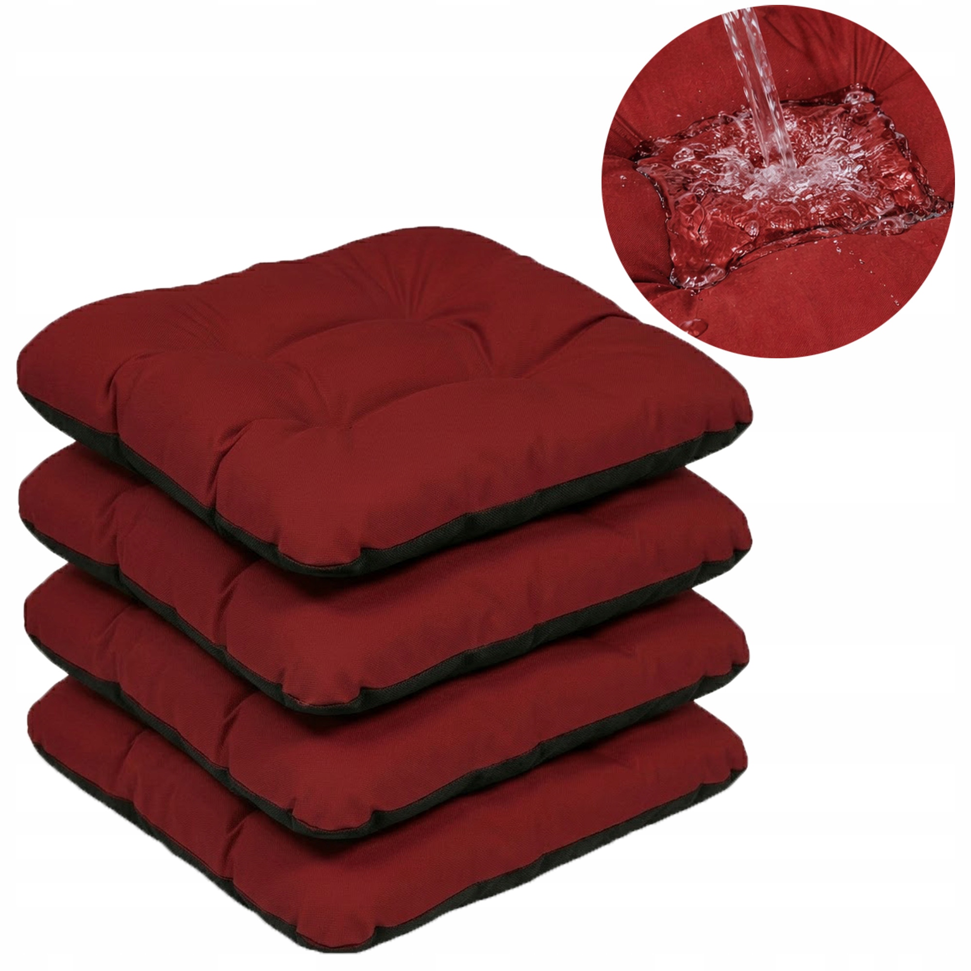 Polštář polštář sedák podložka na zahradní židli 45x45 bordo 4ks