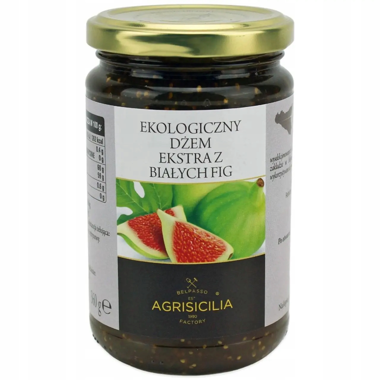 Džem Extra Z Bílých Fíků Bio 360 g Agrisicilia