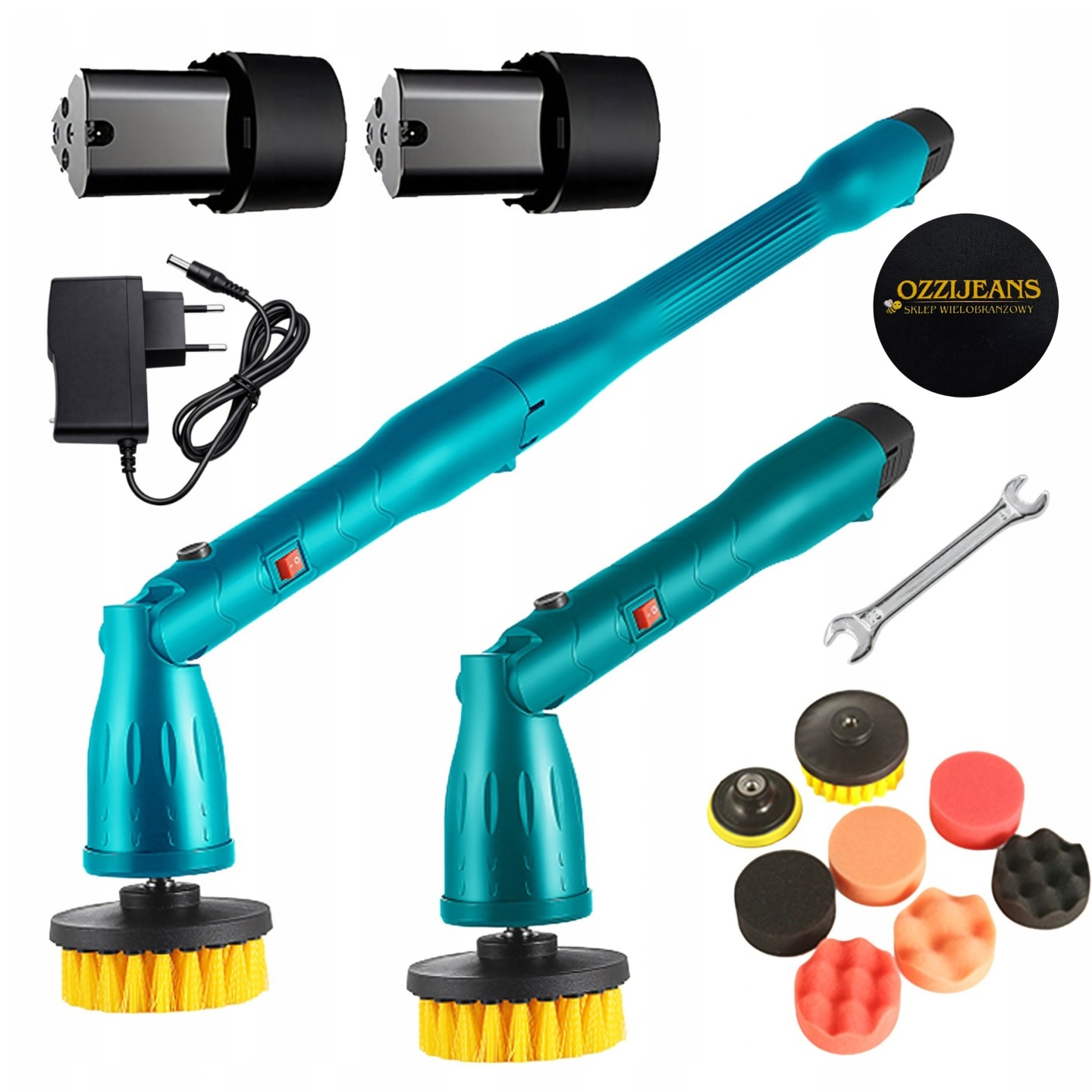 Elektrický rotační čisticí kartáč na podlahy a skla, akumulátorový