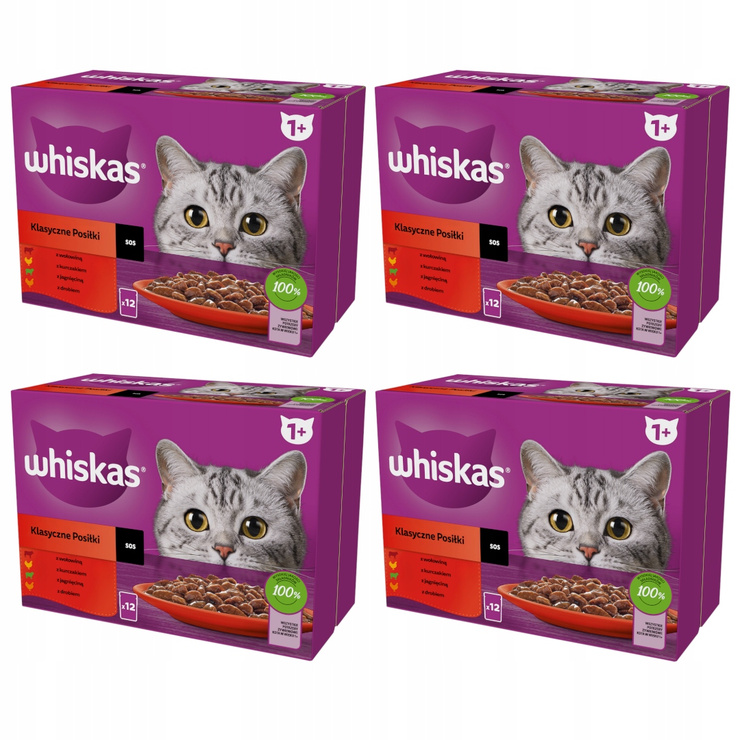 Whiskas Adult Klasické Příchutě V Omáčce Krmivo 48x85 g