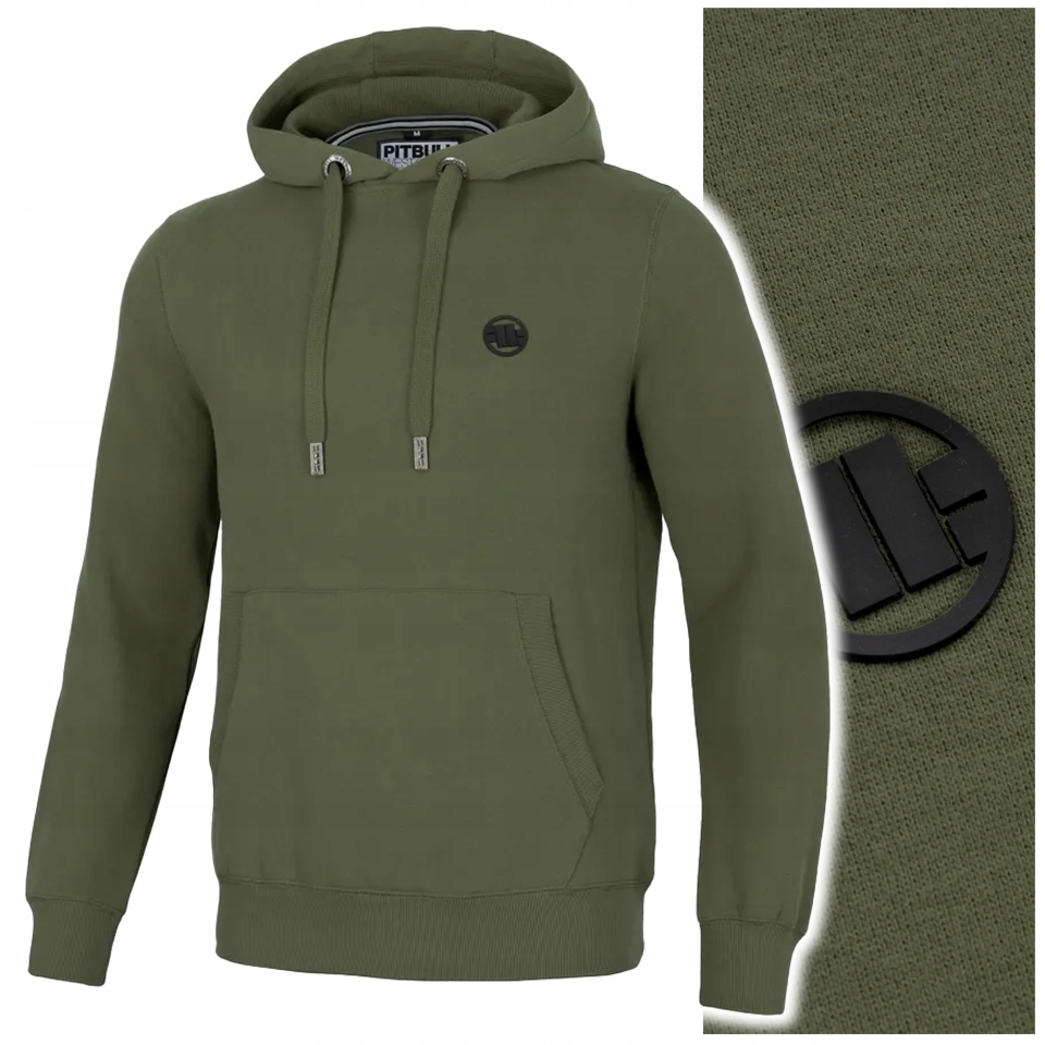 Mikina s kapucí Pit Bull Small Logo olivová vel. S