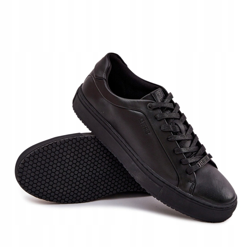 Tenisky Pánské Tenisky Z Přírodní Kůže Big Star SS174121 Černé 42