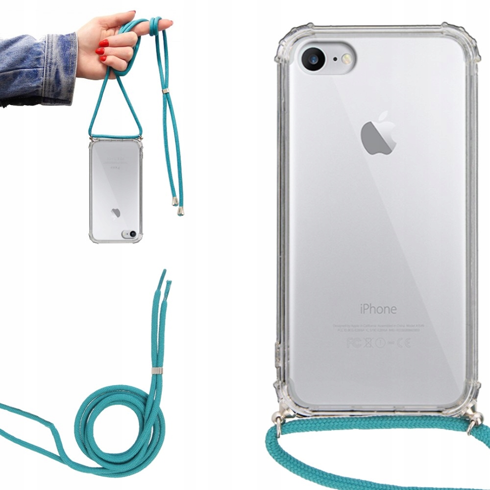 

Etui Crossbody do Iphone 7 Turkusowy Sznurek Case
