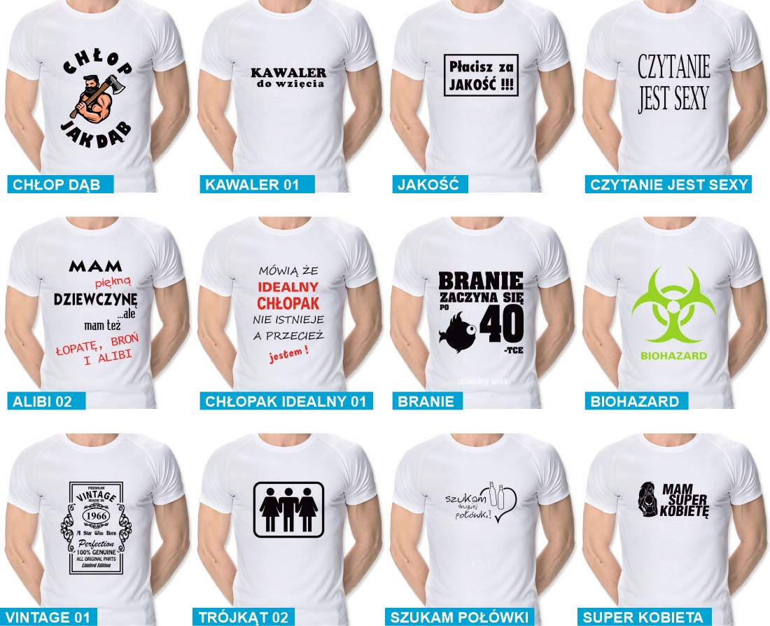 koszulka z nadrukiem dla faceta, chłopaka, męża, kolegi - XL Model koszulka foto