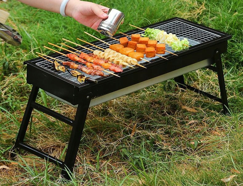 Grill składany przenośny 60x22x32 turystyczny węglowy Elitehoff Długość rusztu 60 cm