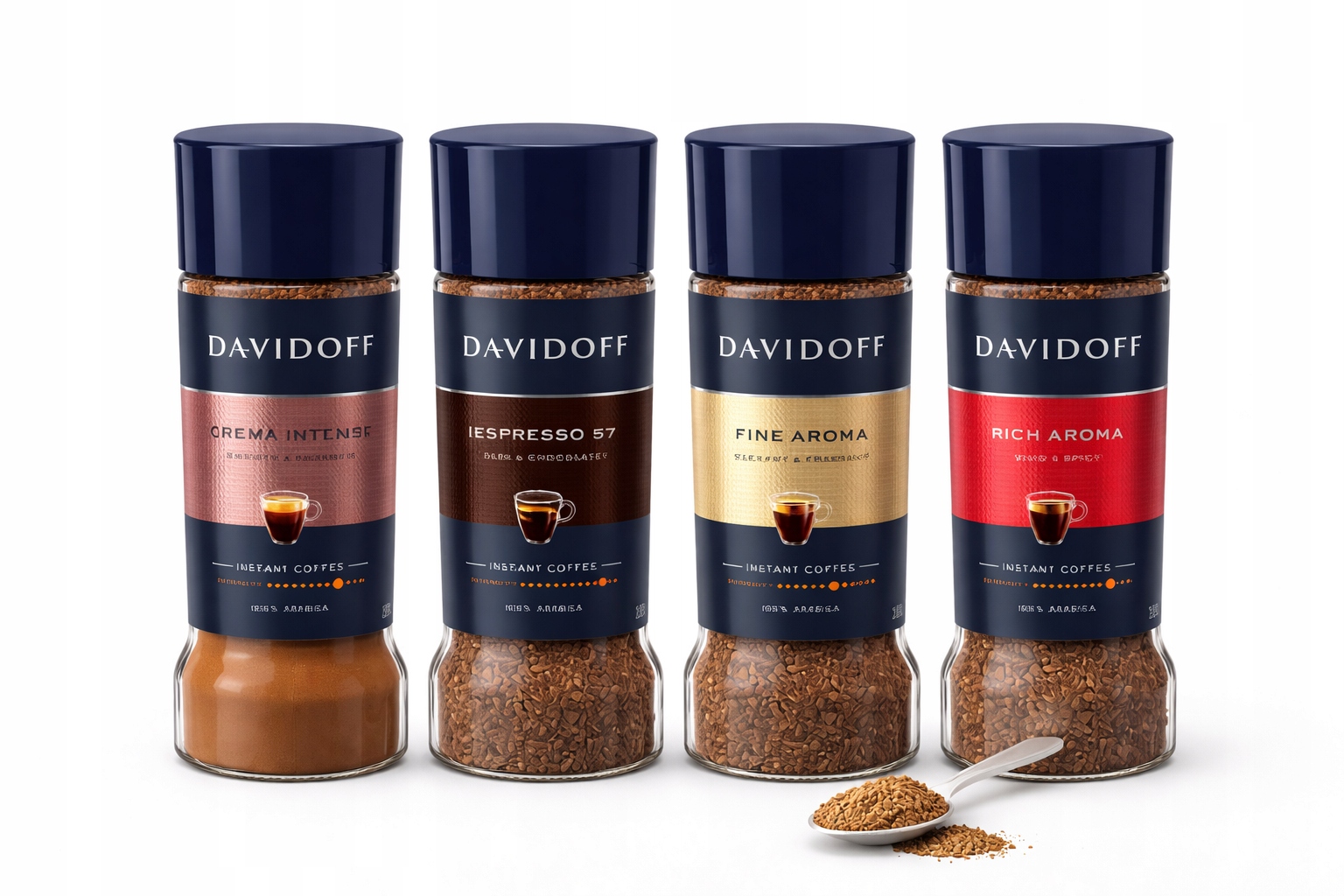 Levně Sada Davidoff rozpustných káv 4 příchutě Rich Fine Espresso Crema 4×100 g