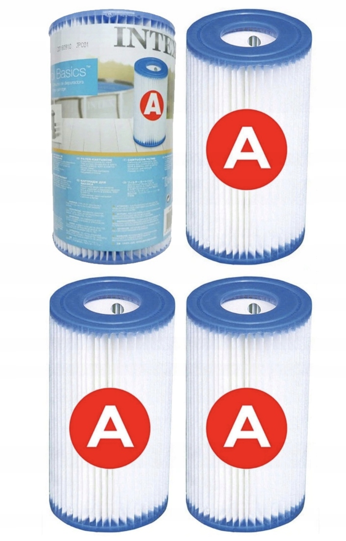 4x Filtry Filtr typ A Intex Wkłady Filtrujące Pompy Basenowej Basenu 29000