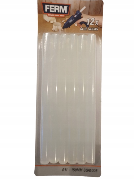 KLEJ DO PISTOLETU NA GORĄCO WKŁADY 11mm 12SZT FERM