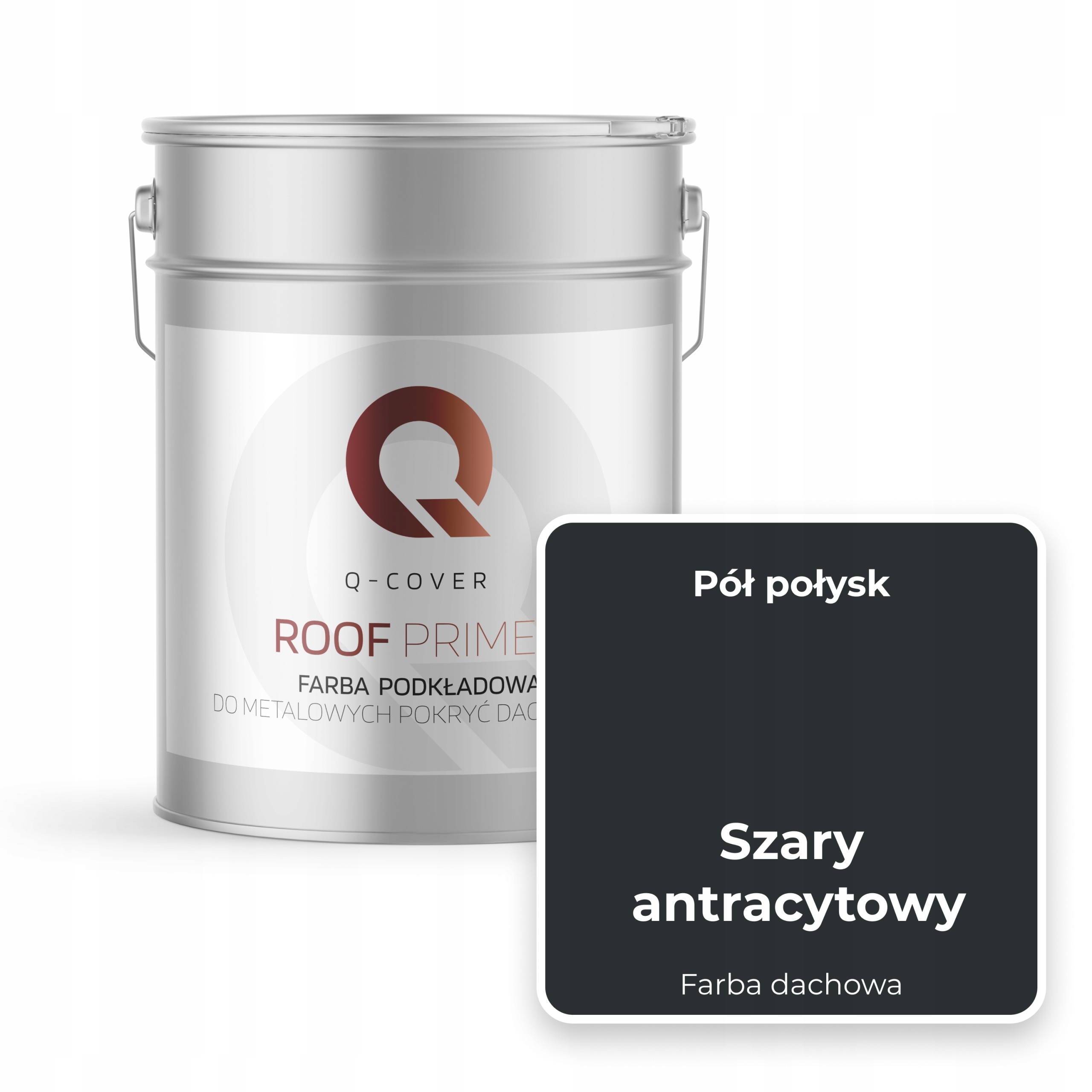FARBA DACHOWA PODKŁADOWA SZARA ANTRACYTOWA 7016 SZARY ANTRACYT 10L DO DACHU Marka Q-COVER