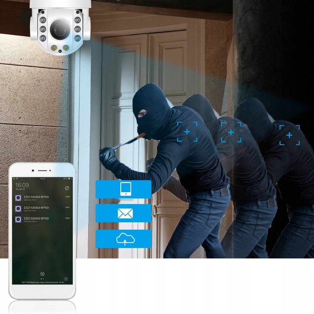 KAMERA OBROTOWA ZEWNĘTRZNA WIFI 30X ZOOM 8MPX 4K Cechy dodatkowe 30x zoom optyczny