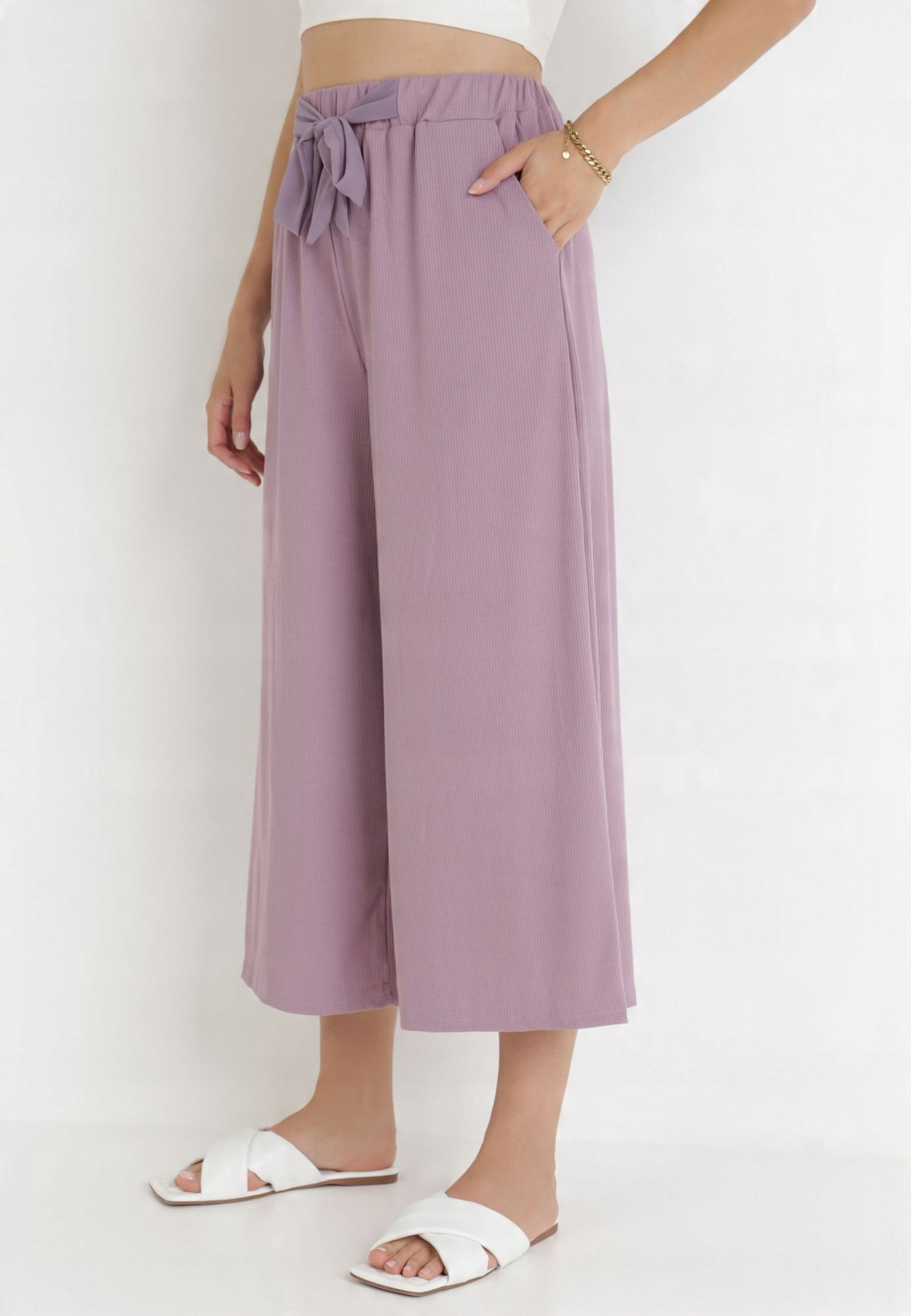 

Born2Be Fioletowe podnie damskie S Culottes