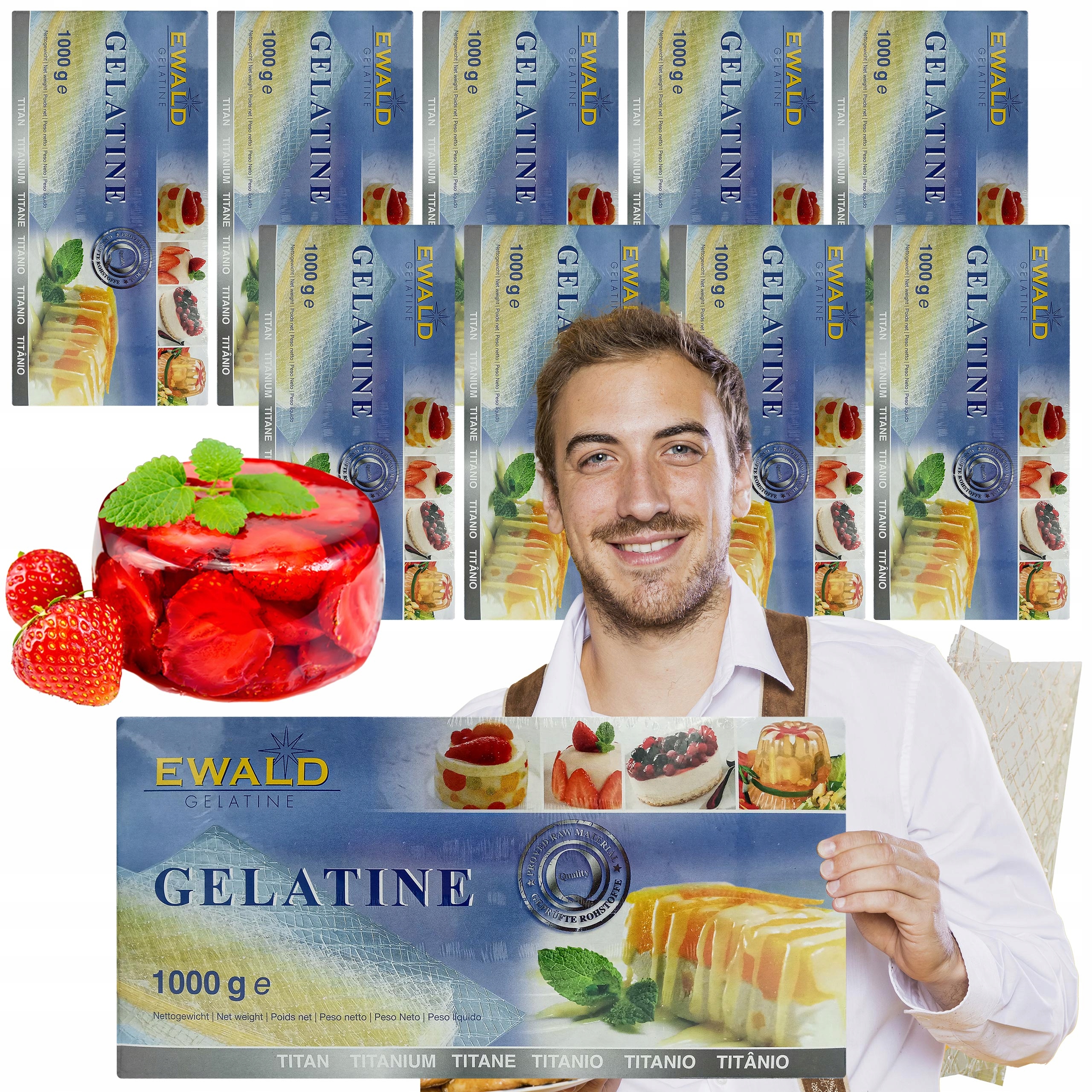 Levně Želatina V Listech Ewald 1KG x 10 Kartonů