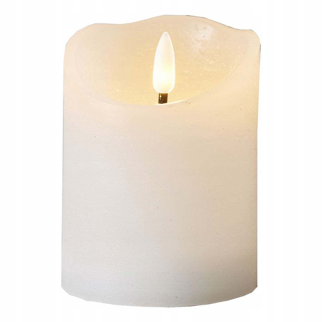 Świeca LED woskowa FLAMME RUSTIC biała 10cm