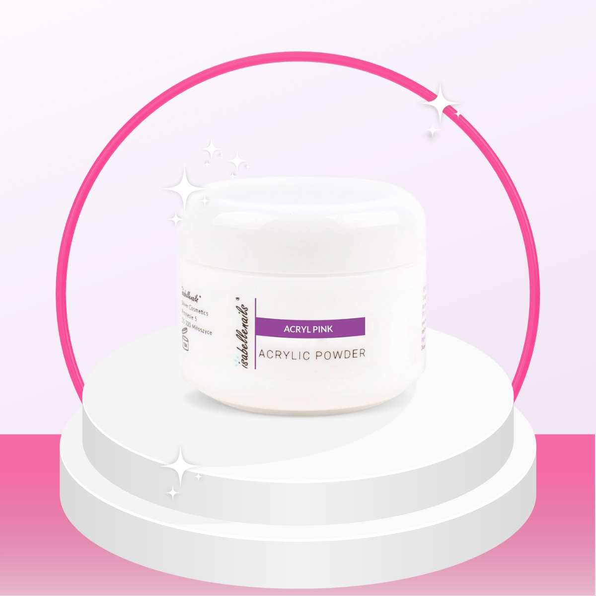 Puder Proszek Akryl Pink Transparentny jasno Różowy 15ml Isabellenails Stan opakowania oryginalne