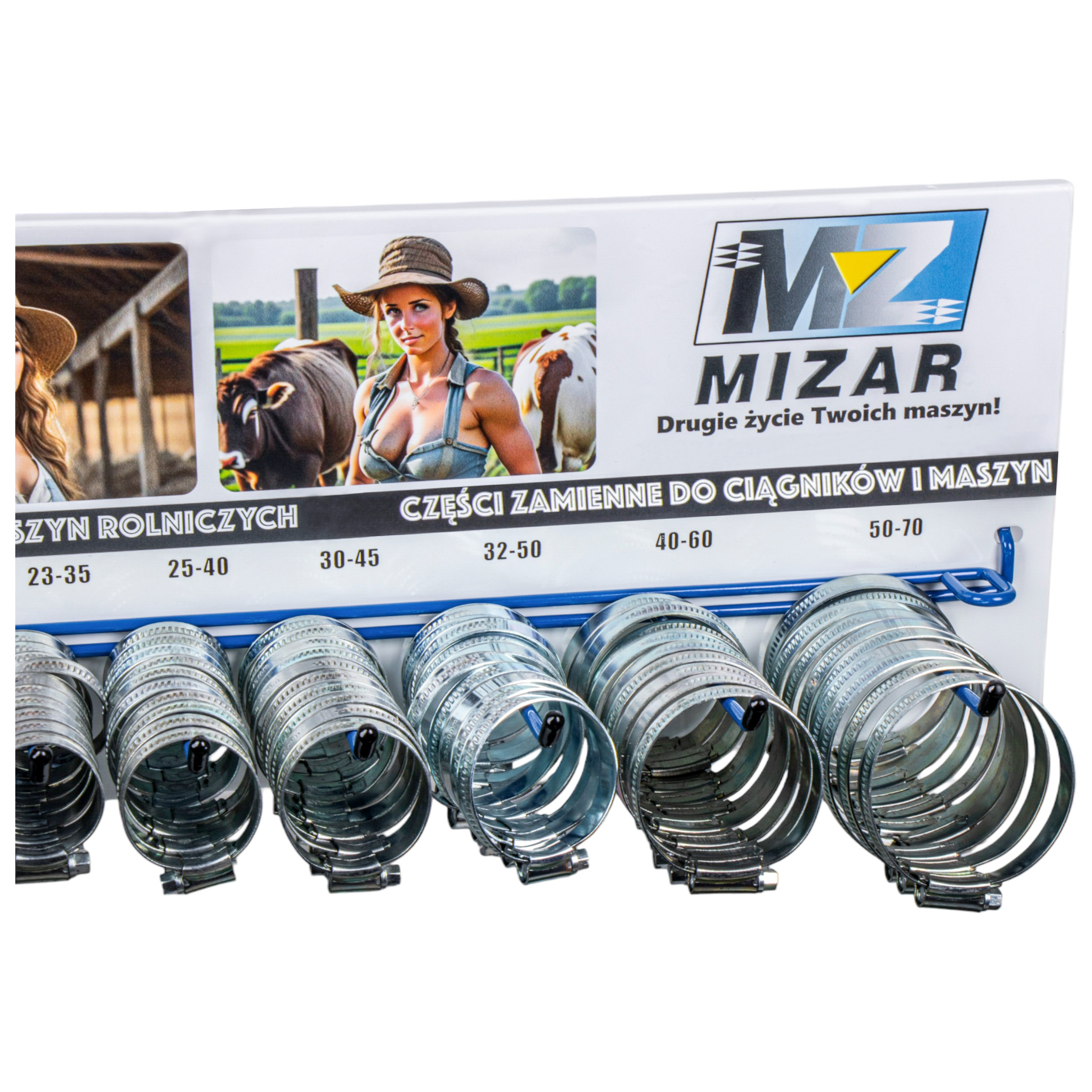 OPASKI OBEJMY CYBANTY ZACISKOWE METALOWE ZESTAW 220 SZTUK Z WIESZAKIEM Rodzaj opaska ślimakowa