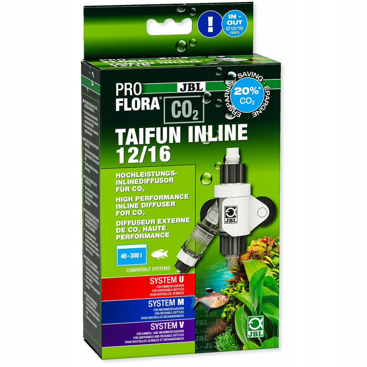 Levně Jbl ProFlora Taifun Inline CO2 reaktor na 12/16mm