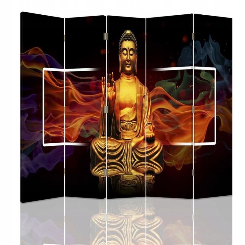Paraván Buddha Zlatá abstrakce 180x170