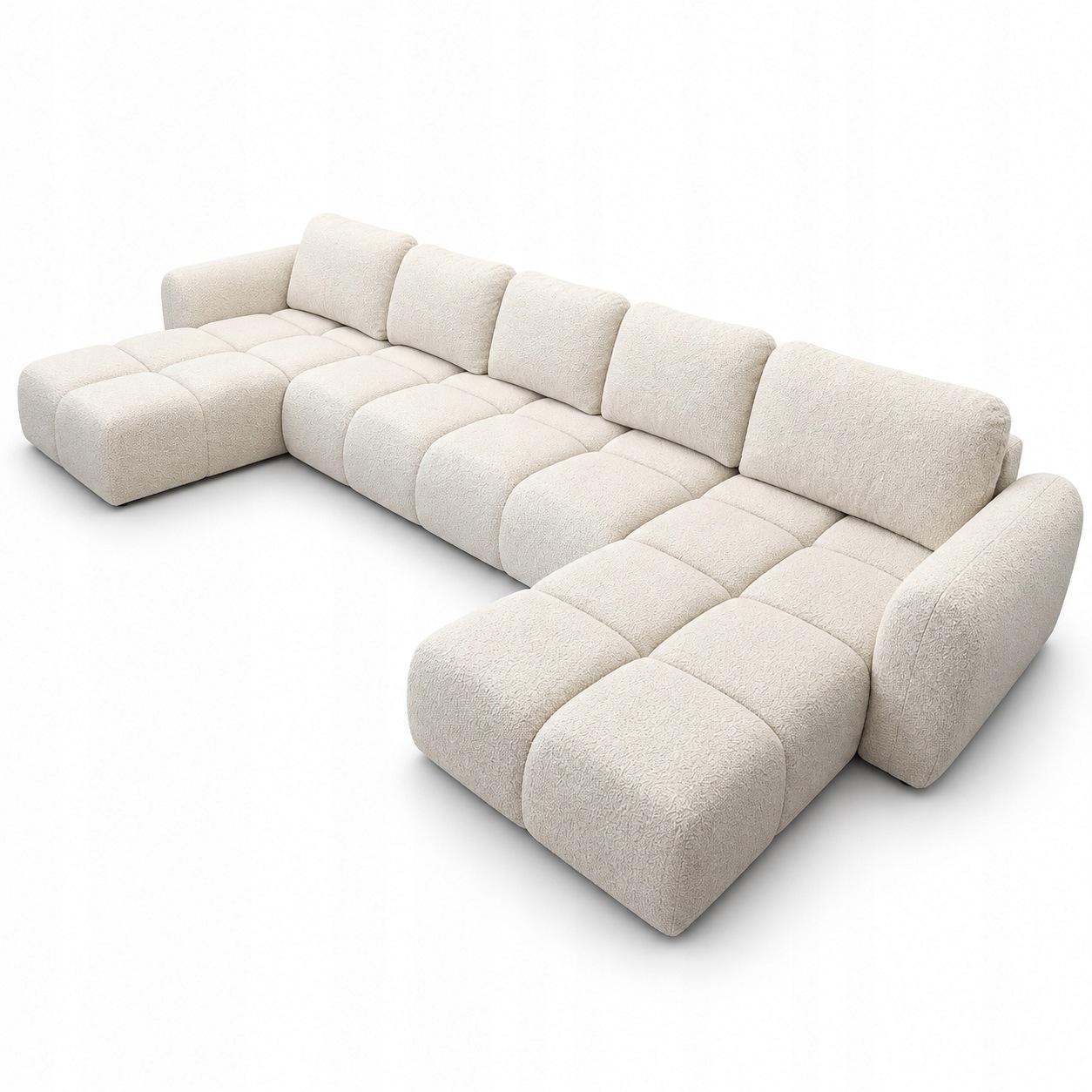Rohová Sedací Souprava Rozkládací Agnello U Maxi 430 CM Funkce Spaní Rohová Sedačka Boucle