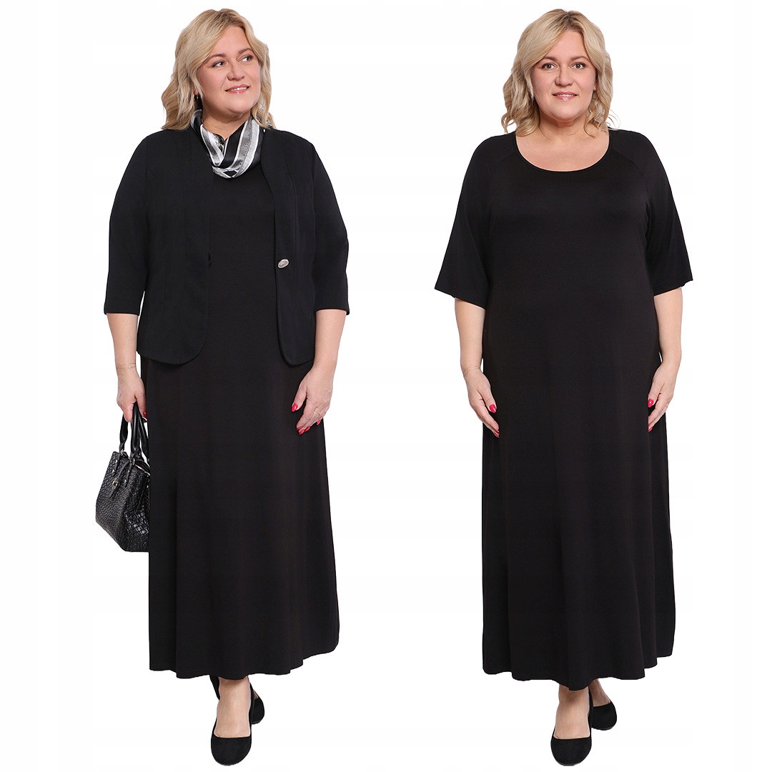 Dlouhá šaty v černé barvě, velikost 46