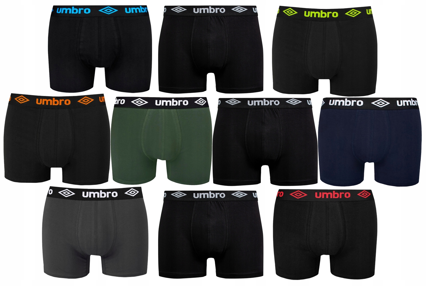 Umbro Pánské Boxerky 10 Kusů MIX Barev M
