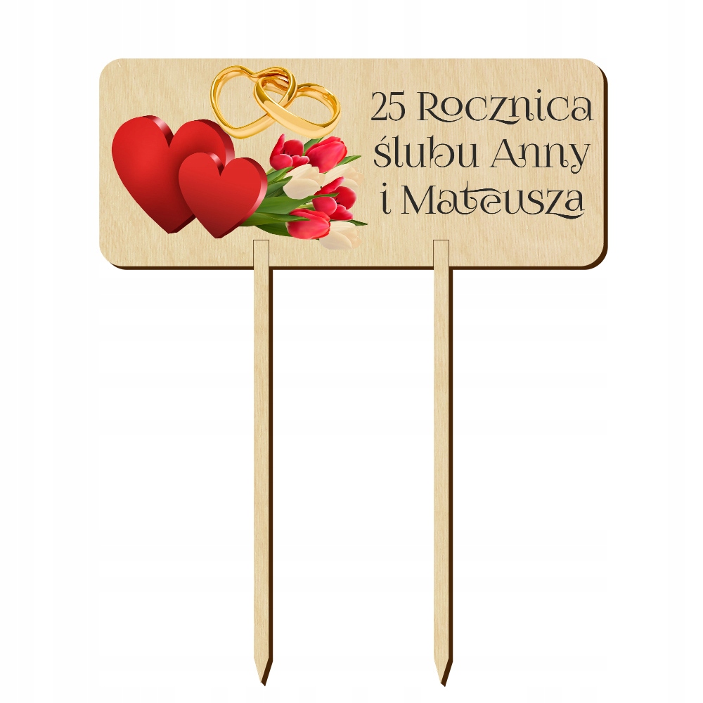 

Topper toper na tort Rocznica Ślubu Imię tekst