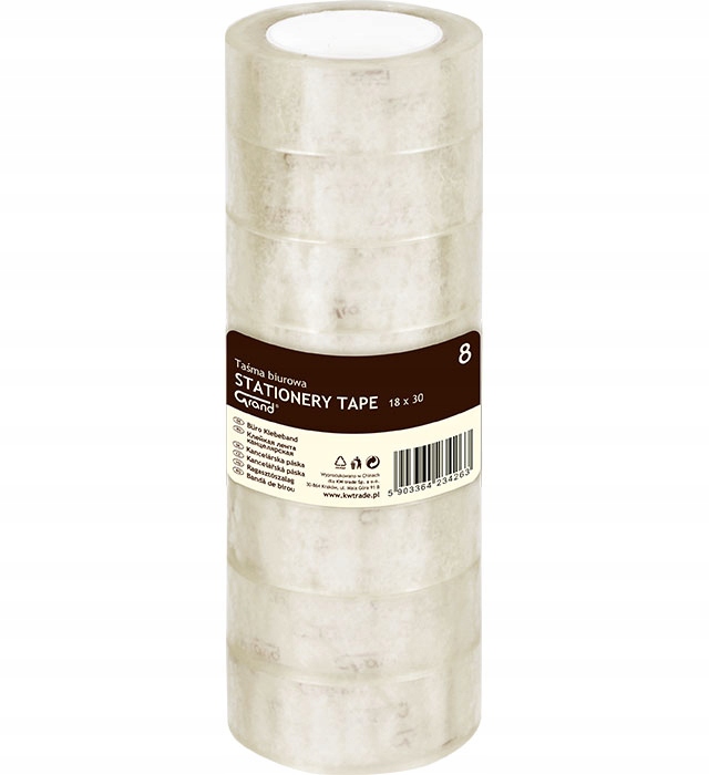 Taśma biurowa klejąca przeźroczysta 18x30 8szt