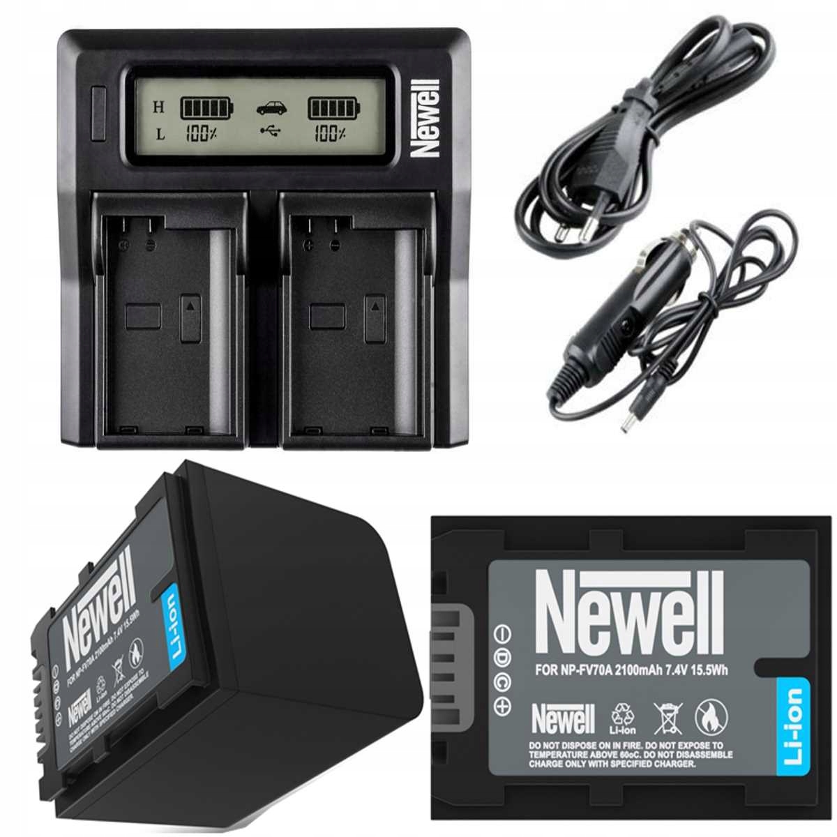 ŁADOWARKA Dual+2 AKUMULATORY do SONY NP-FV70 FV90