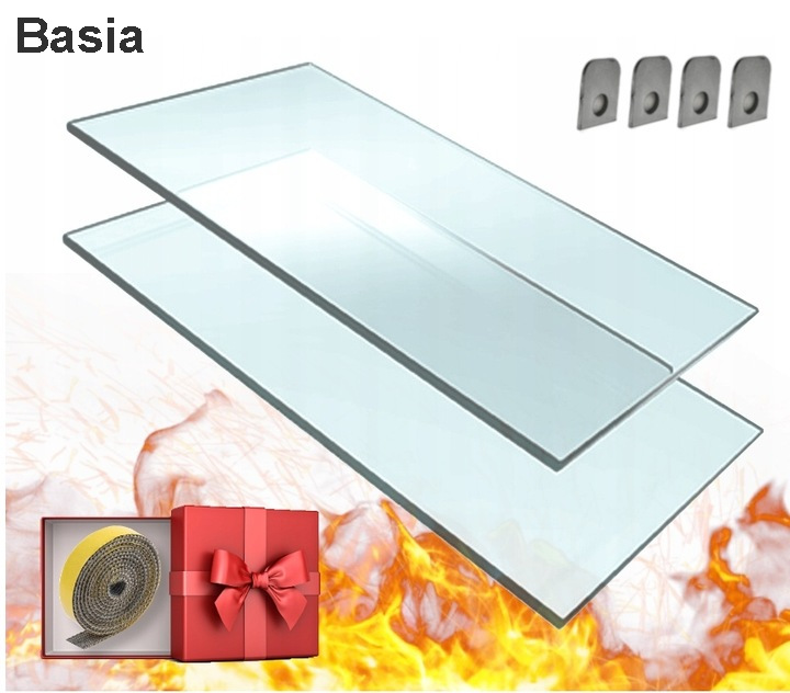 Szyba Żaroodporna Do Kominka Basia 670x418mm Szkło Samoczyszczące Do Pieca