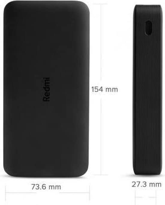 XIAOMI Redmi Powerbank 20000mAh Szybkie Ładowanie USB-C USB-A Czarna — miniatura 3