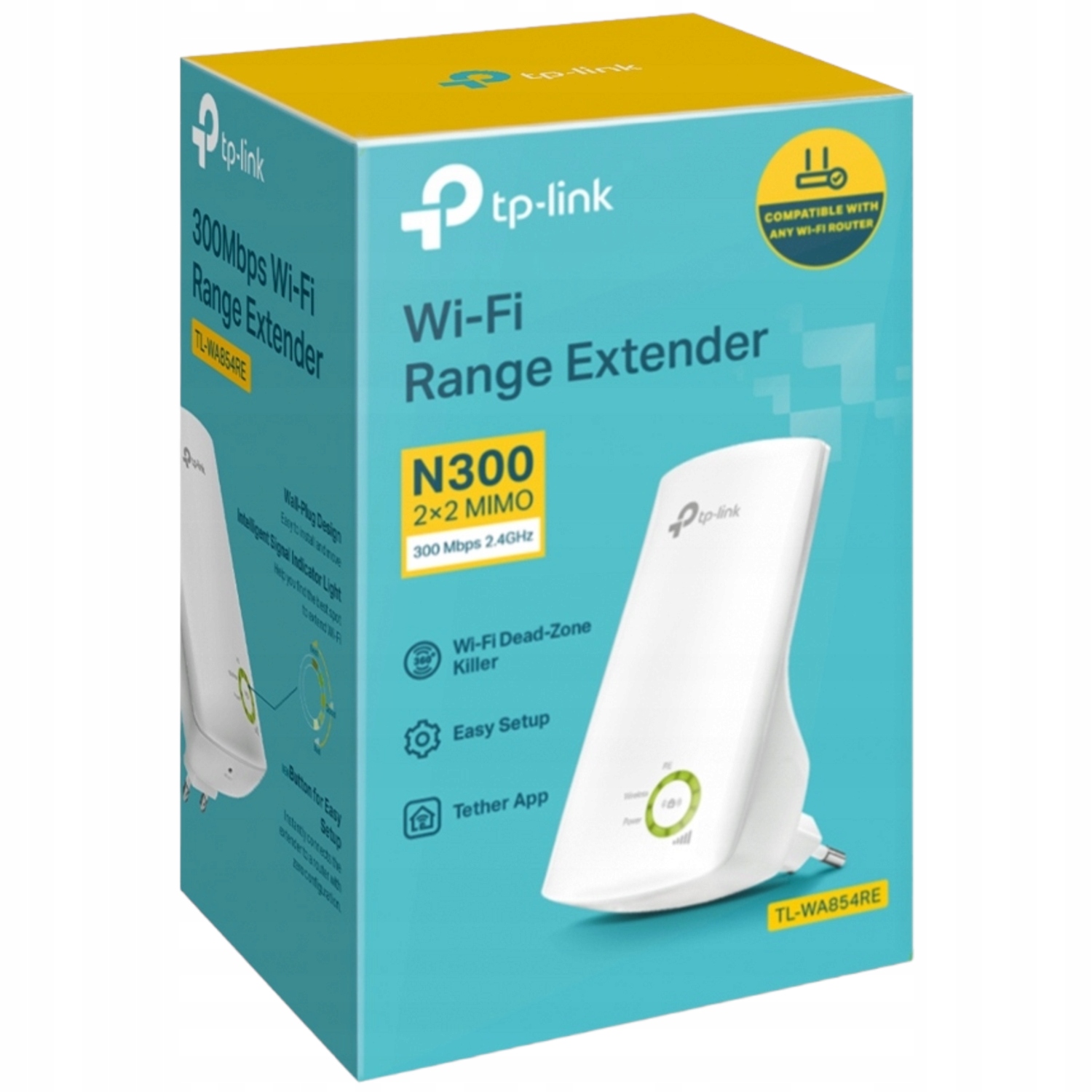 Wzmacniacz sygnału TP-Link TL-WA854RE WiFi 300Mb/s Pasmo 2,4 GHz