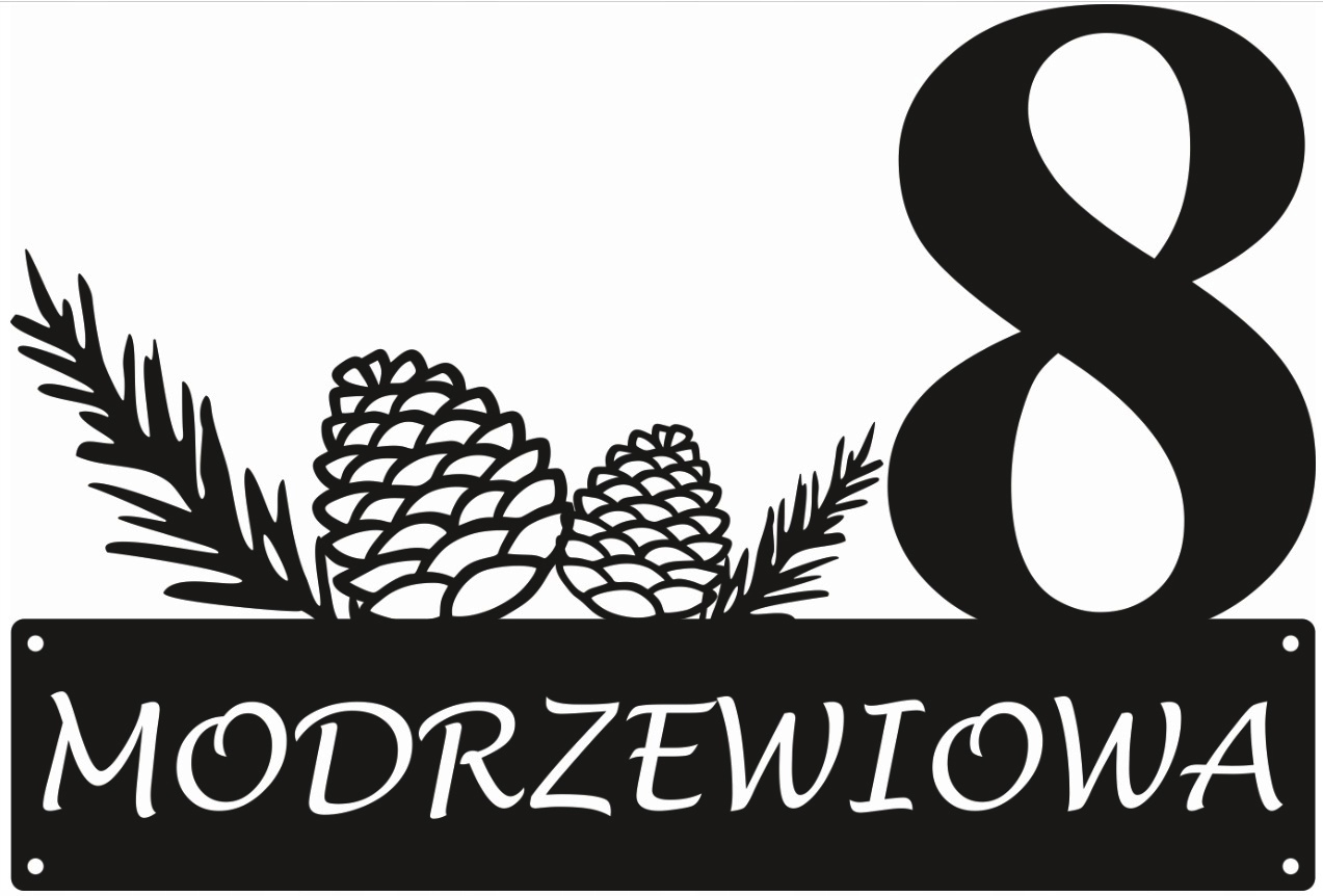 Číslo Na Dom 48 cm Tabuľa Adresa Oceľ 2 mm Modrzewiowa