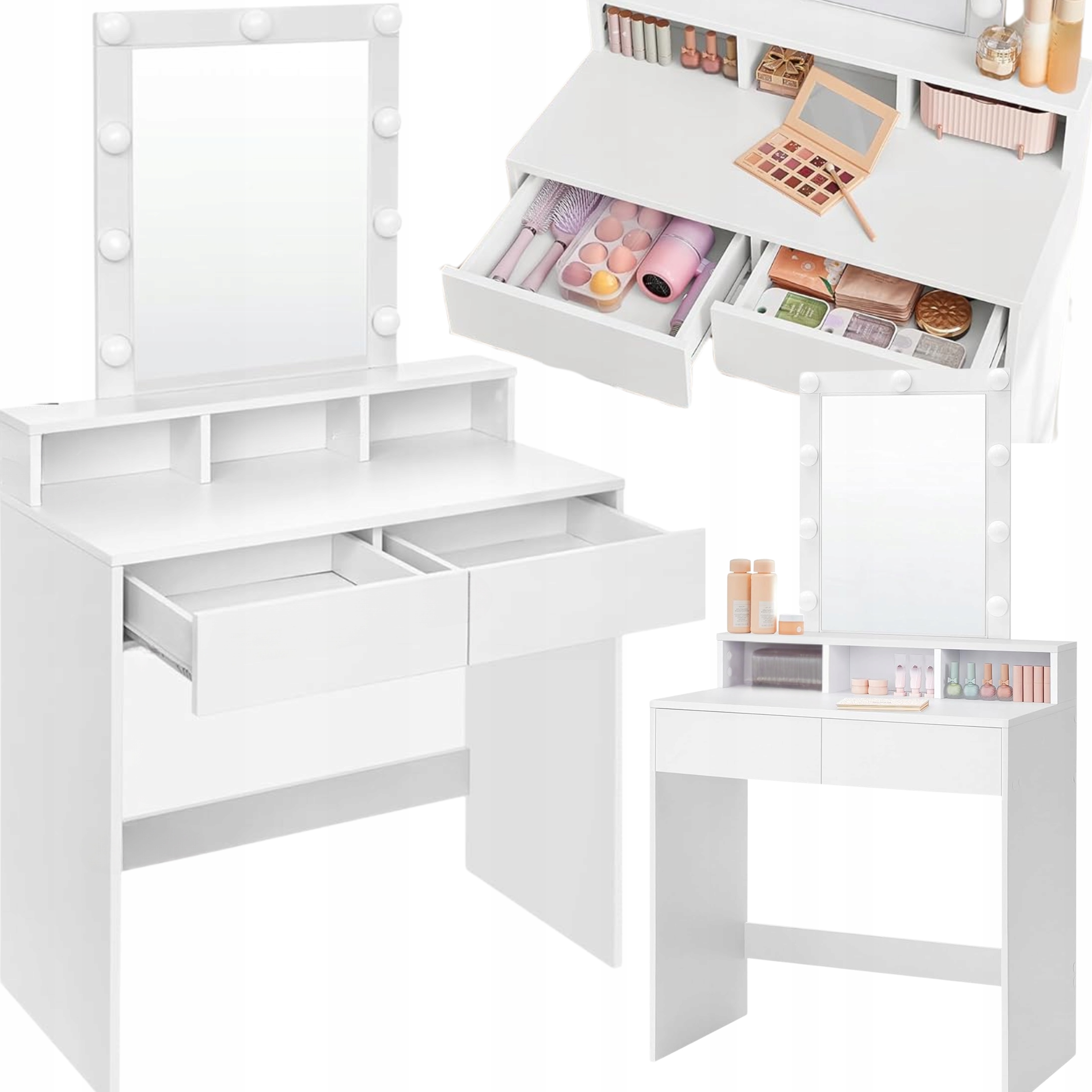 Toaletka s Led osvetlením, skrinka, komoda, stôl na líčenie