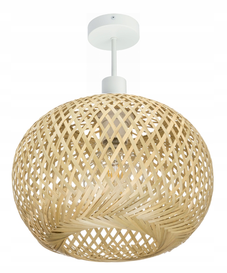 Lampa sufitowa bambusowa półplafon DMT01 biały