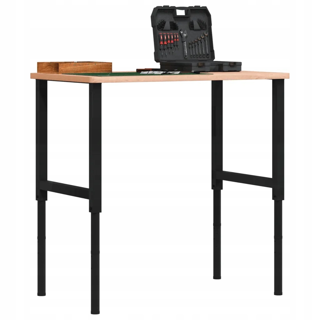 Pracovní stůl 100 x 60 x (71,5-98) cm masivní buk obdélníkový Hnědá 3309682